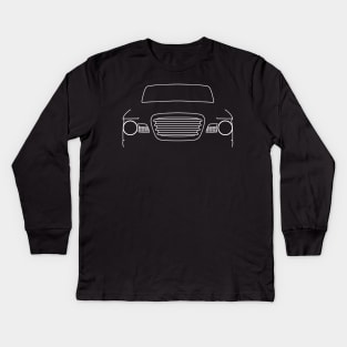 Studebaker Champ 1960s classic pickup truck white outline graphic Kids Long Sleeve T-Shirt